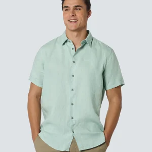 Chemise manches courtes lin uni | Mint