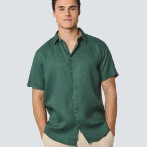 Chemise manches courtes lin uni | Steel