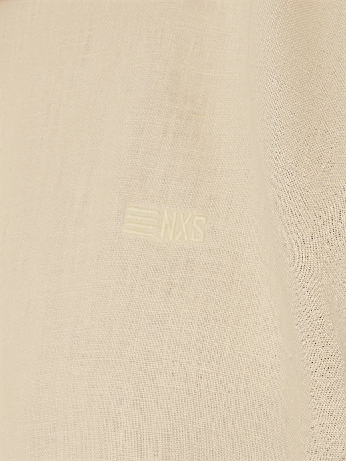 Chemise manche courte Granddad Linen Solid | Cement – Image 8