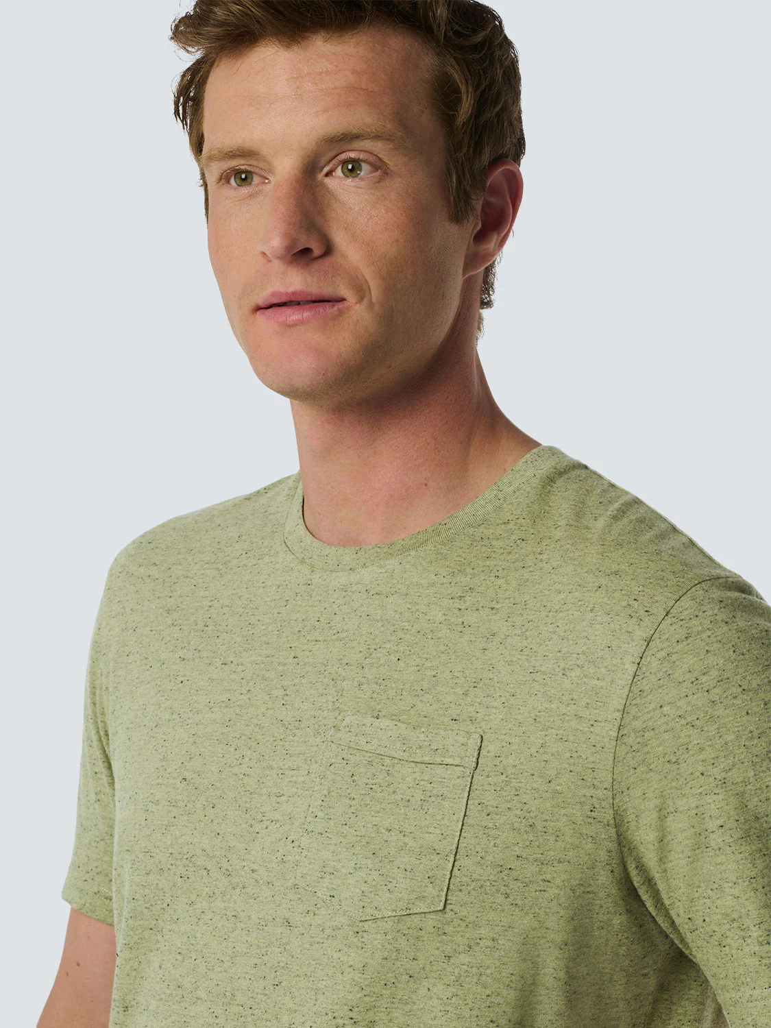 Charmant T-shirt en mélange avec poche poitrine subtile | Lime – Image 5