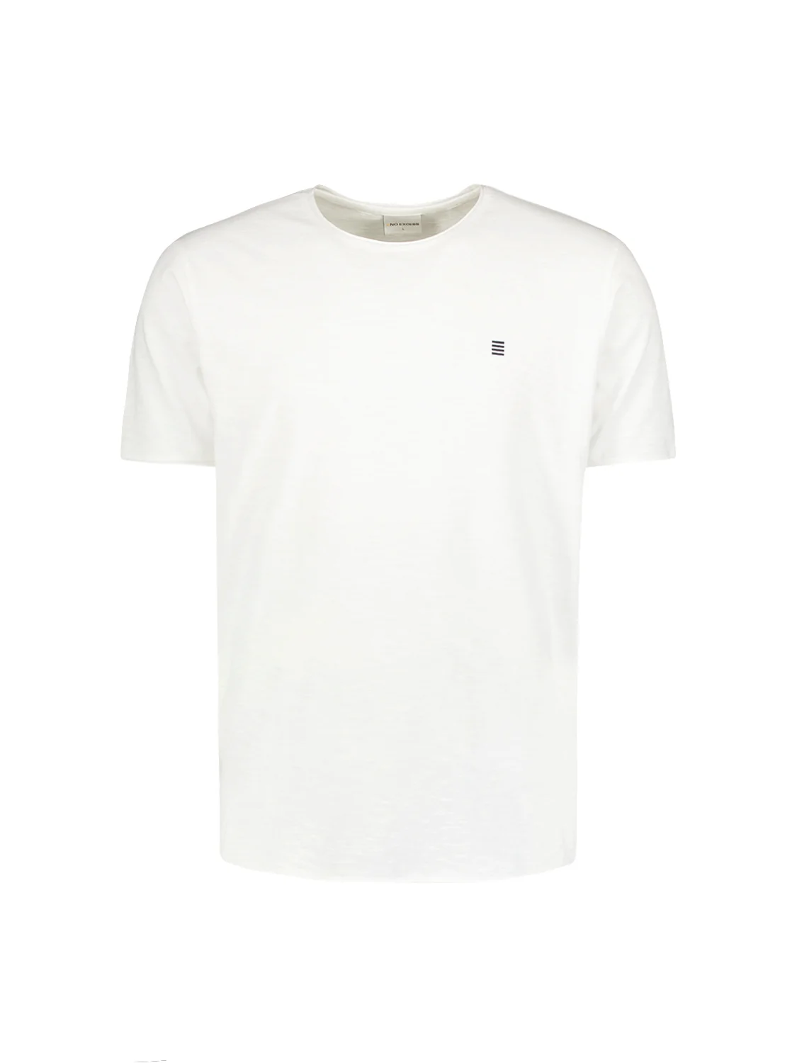 T-Shirt à col rond avec manches roulées et impression subtile du logo | White – Image 6