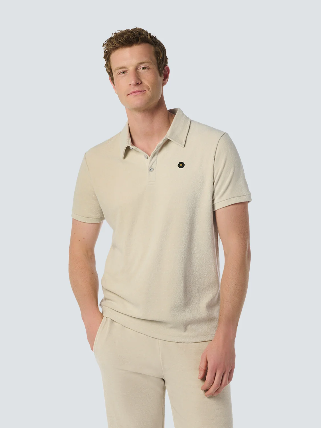 Polo neutre pour hommes en tissu éponge doux | Cement