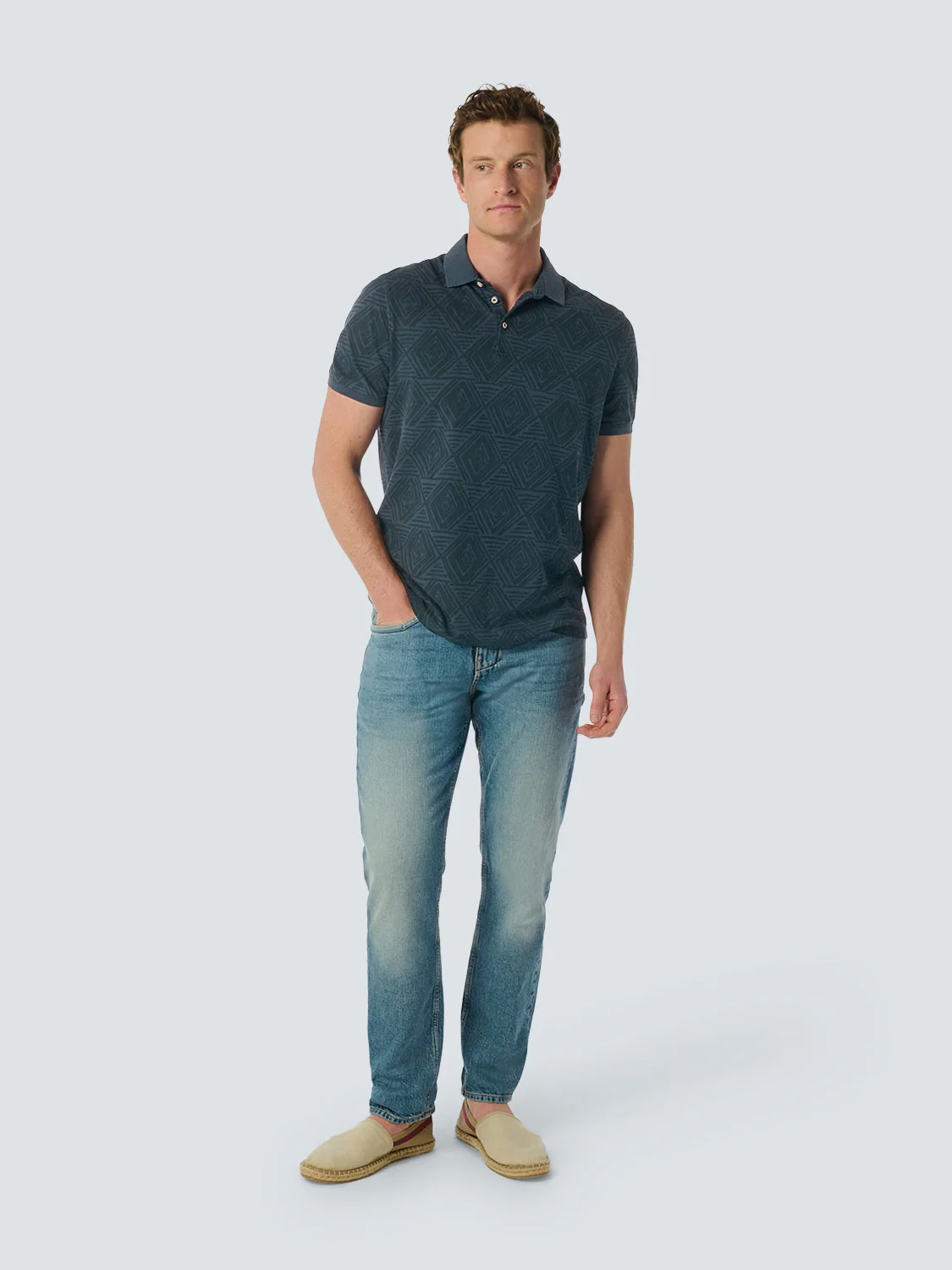 Polo hommes à carreaux artistiques | Night – Image 4