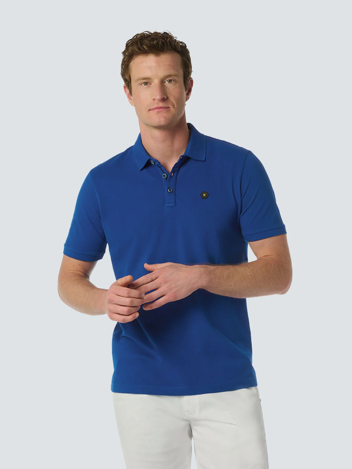 Polo en coton extensible - Un favori intemporel pour toutes les occasions | Cobalt – Image 2