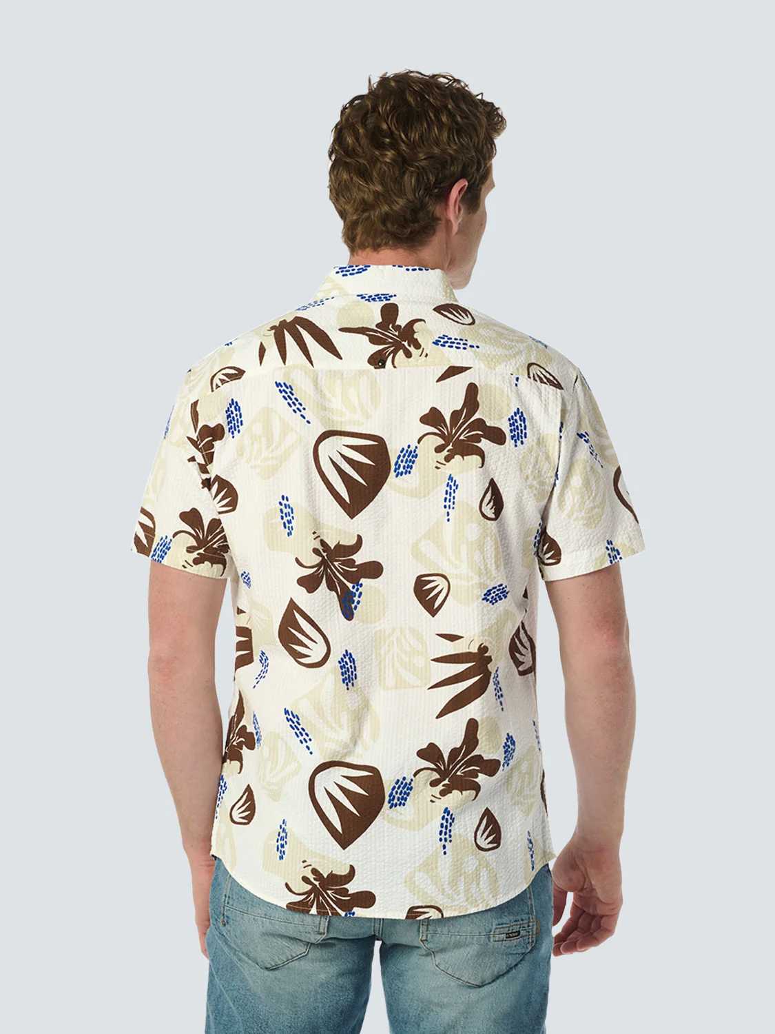 Chemise à col resort et tissu seersucker - Un complément élégant à votre garde-robe | White – Image 3