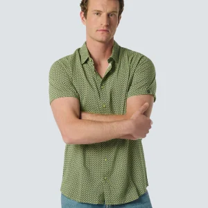 Chemise élégante avec motif all-over et manches courtes | Lime