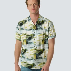 Chemise à manches courtes avec col Resort et imprimé artistique | Cement