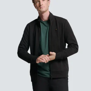 Gilet avec jacquard en sergé et fermeture à glissière | Black