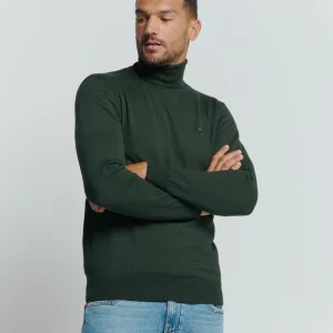 Col roulé en mélange bicolore : Chaleur élégante et style intemporel | Dark Green
