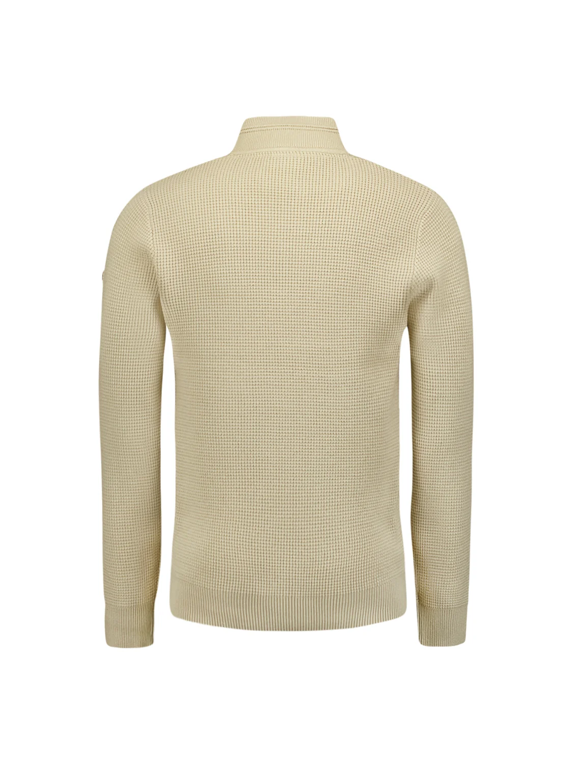 Pull semi-zippé de luxe en jacquard solide : Élégant et confortable | Cement – Image 7