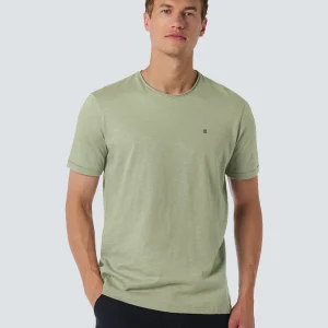 T-Shirt à col rond avec manches roulées et impression subtile du logo | Smoke