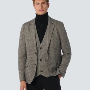 Blazer en jersey extensible et tissu mélangé : Confort et style polyvalents | Black