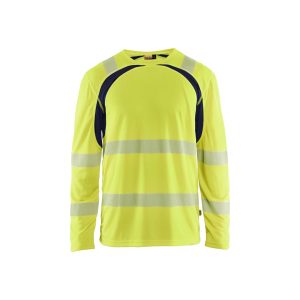 BLAKLADER 35991013 Hi Vis UV Protected Long Sleeved T Shirt Hi Vis Reflective Long Sleeve Work T-Shirt MEN - 100% Polyester