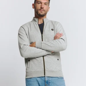 Full Zip Sweater | Grey Melange