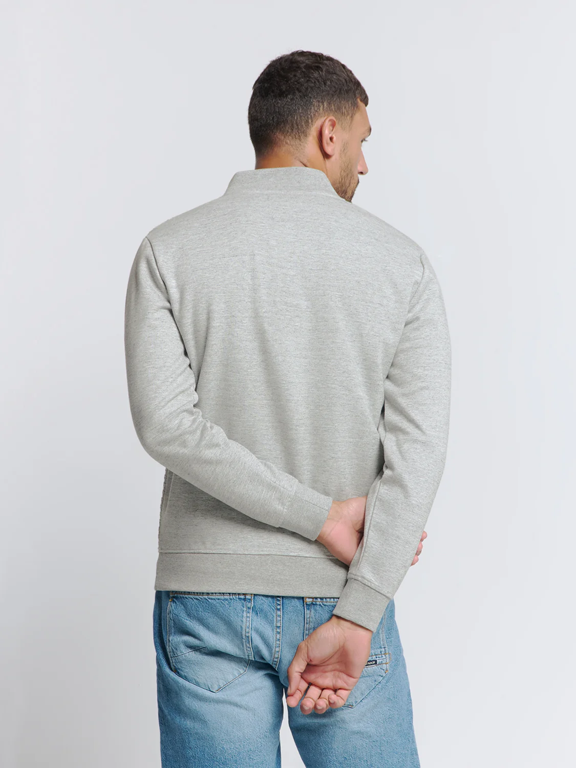 Full Zip Sweater | Grey Melange – Image 3