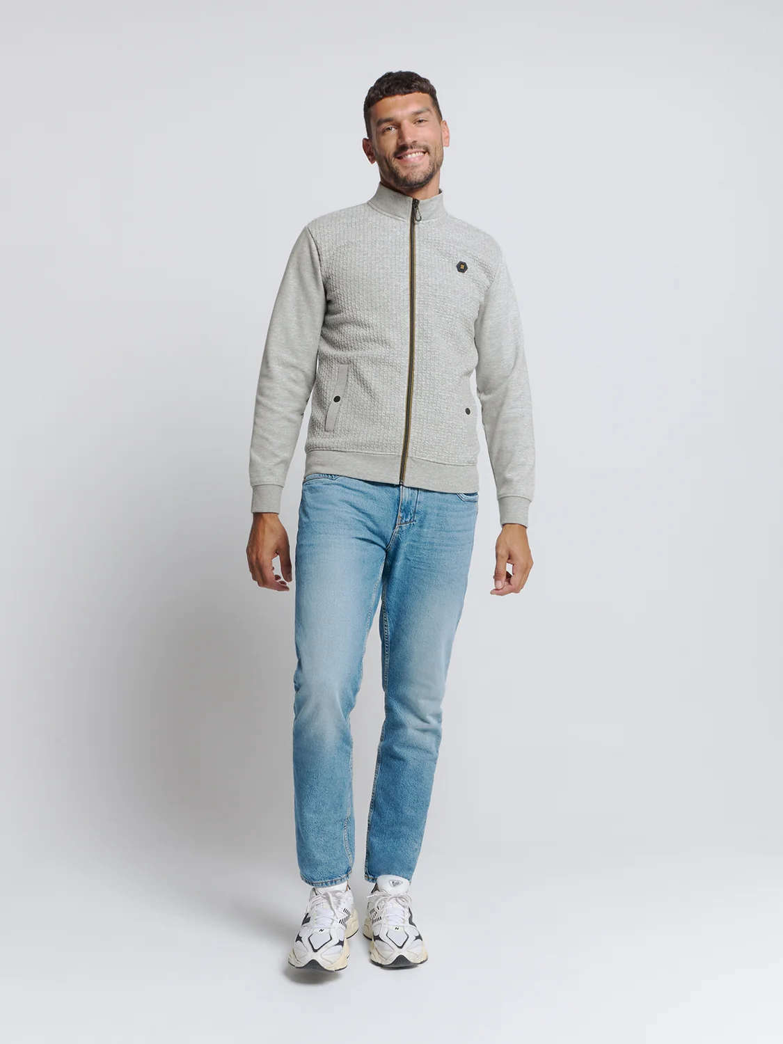Full Zip Sweater | Grey Melange – Image 4
