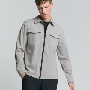 Surchemise extensible à fermeture à glissière intégrale | Grey Melange