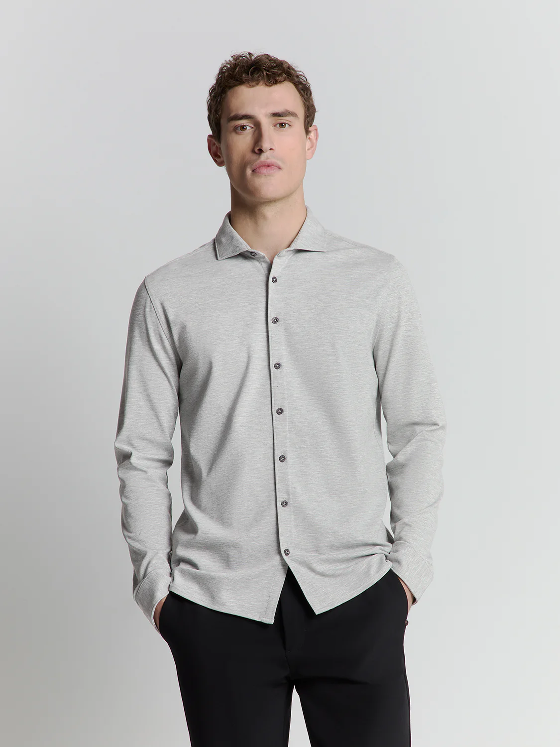 Chemise en jersey | Grey Melange