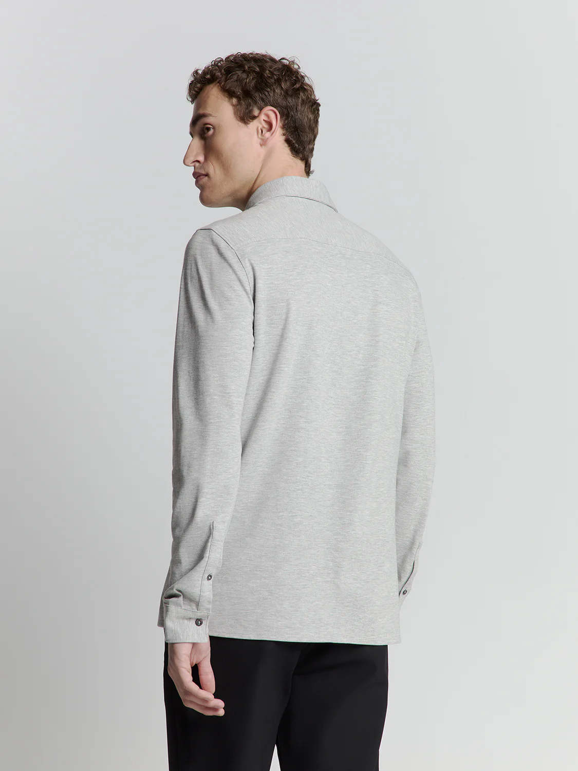 Chemise en jersey | Grey Melange – Image 3
