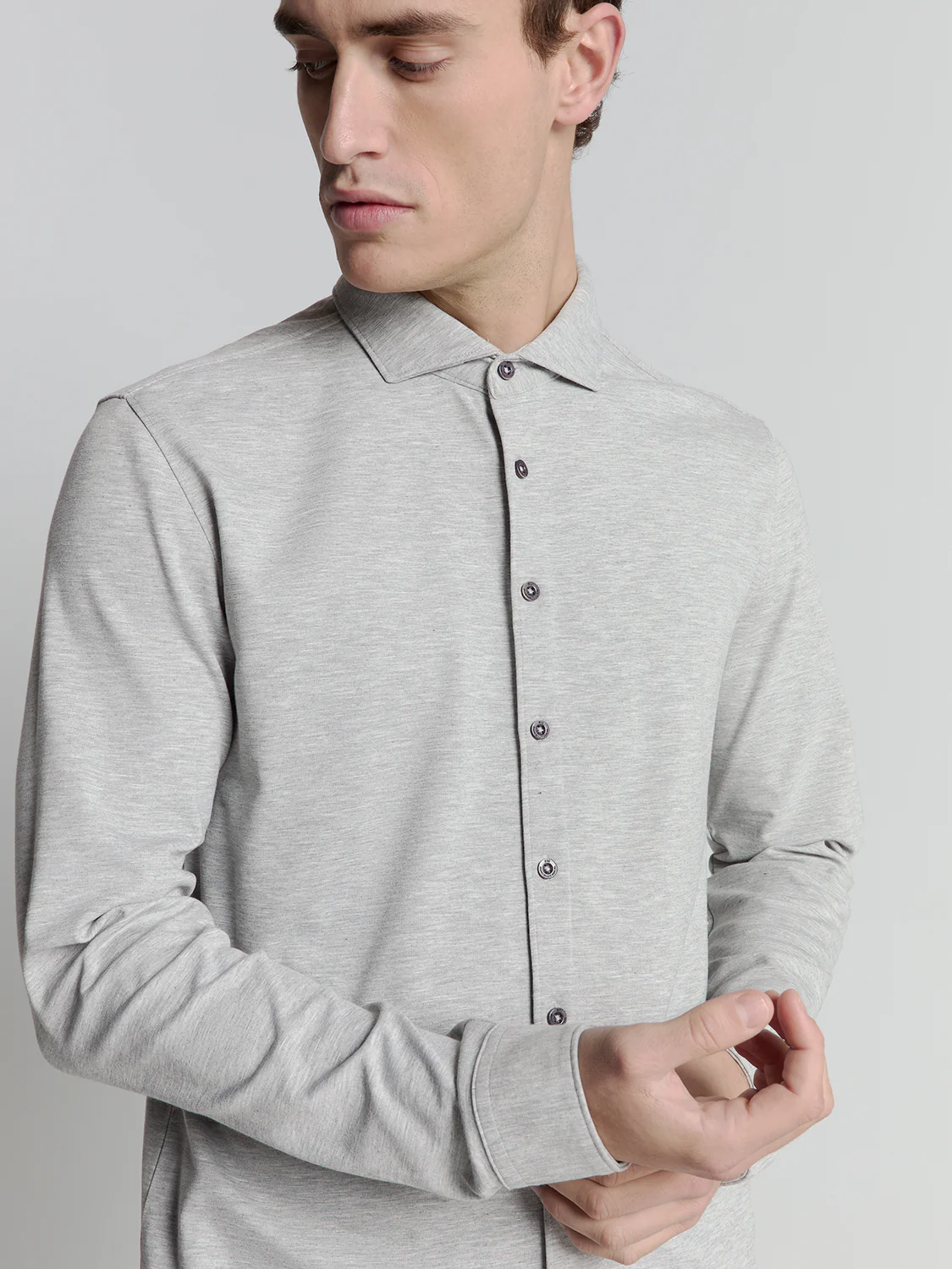 Chemise en jersey | Grey Melange – Image 5