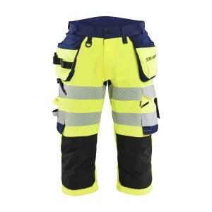 BLAKLADER 11231648 HI VIS PIRATE TROUSERS 4 WAY STRETCH Hi Vis Reflective Work Pirate Bermuda Men - double weave