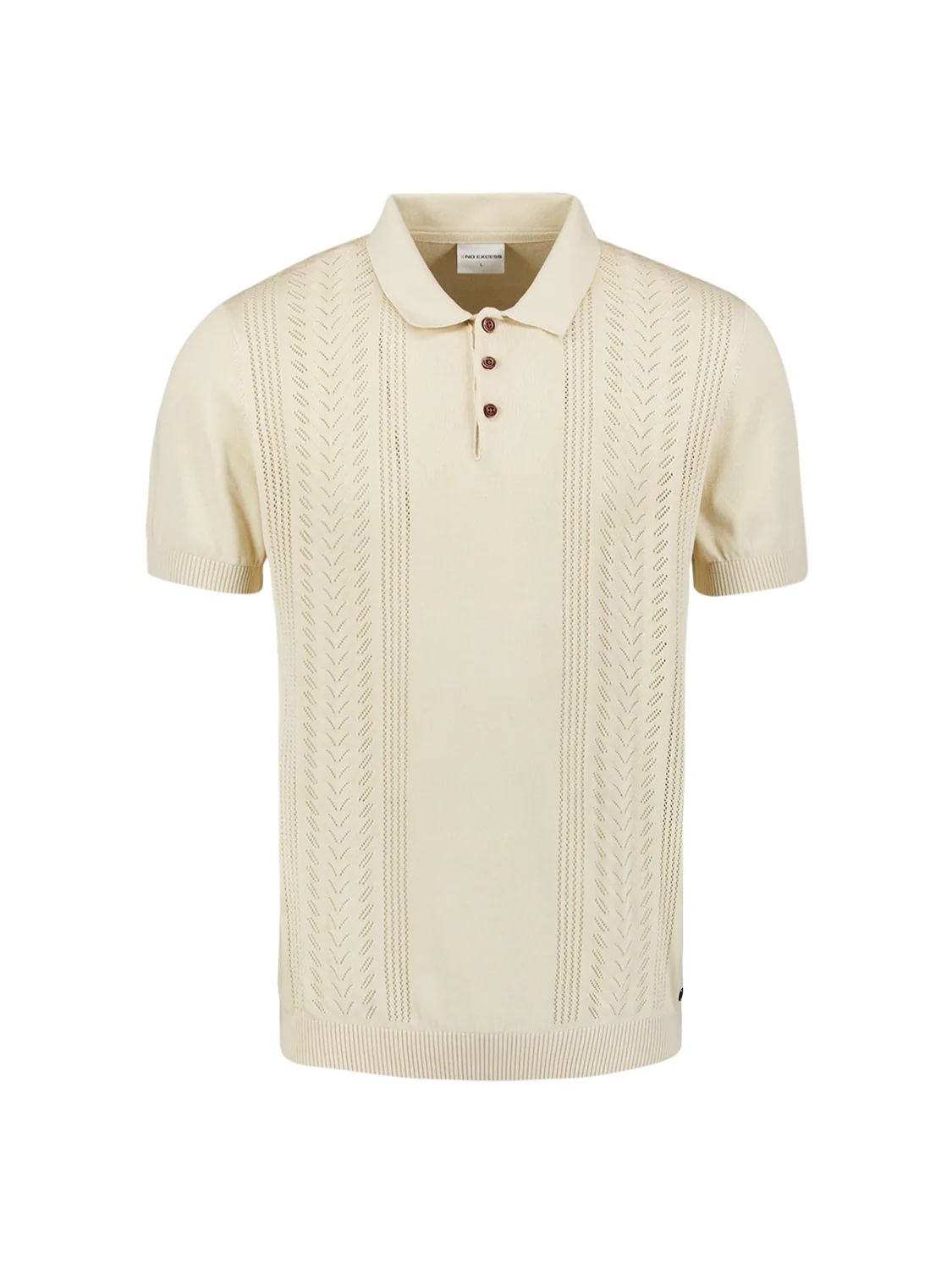 Polo manches courtes en jacquard | Sand – Image 6