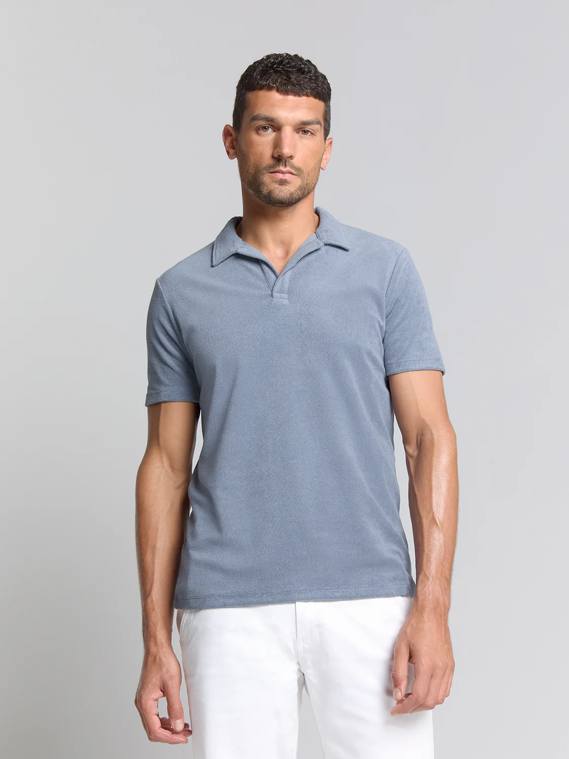 Polo en maille éponge | Washed Blue – Image 2