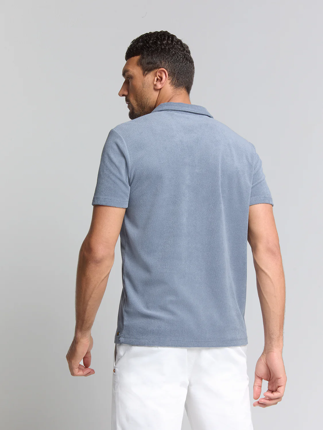 Polo en maille éponge | Washed Blue – Image 3