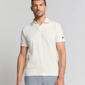 Polo en jacquard | Offwhite