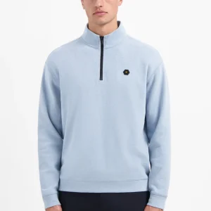 Sweat zippé en tissu côtelé doux | Dusty Blue