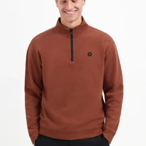 Sweat zippé en tissu côtelé doux | Terra