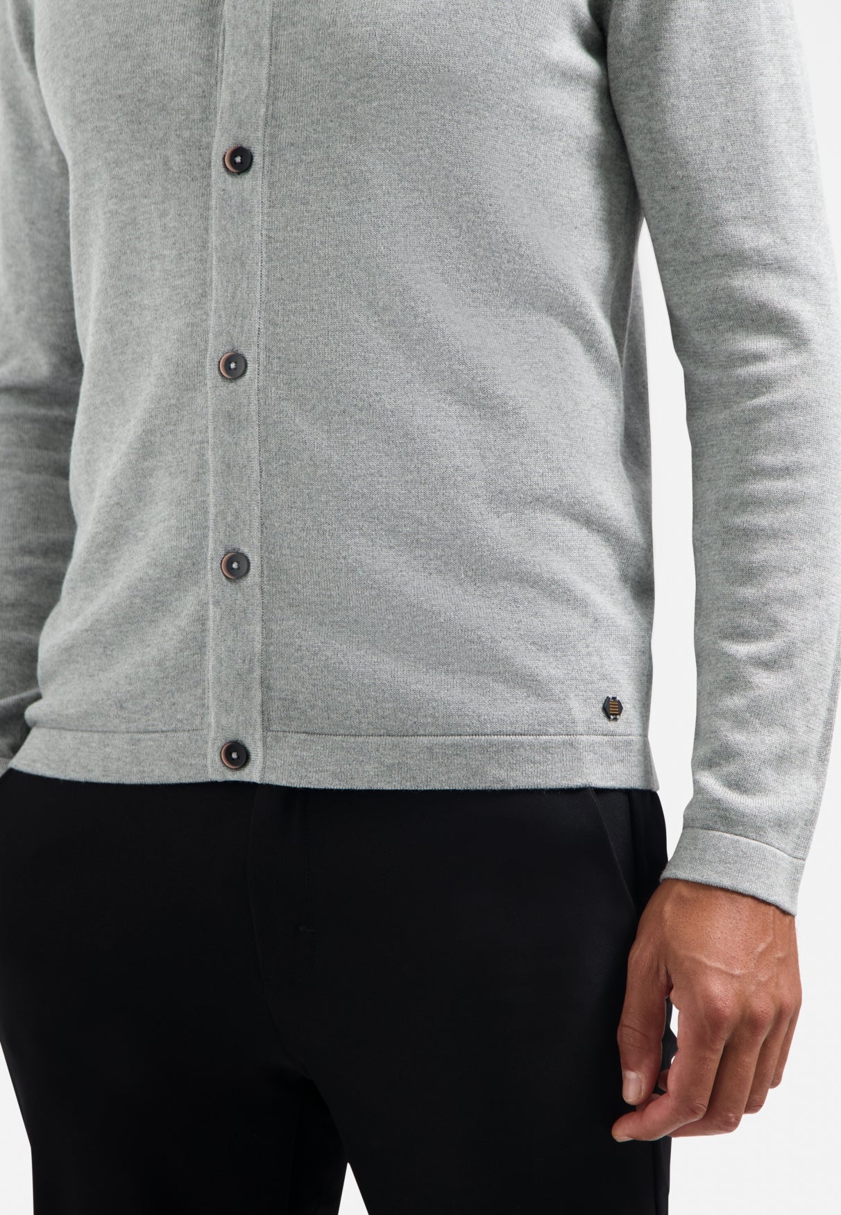 Cardigan boutonné | Grey Melange – Image 8