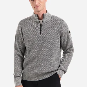 Pull zippé chiné | Grey Melange