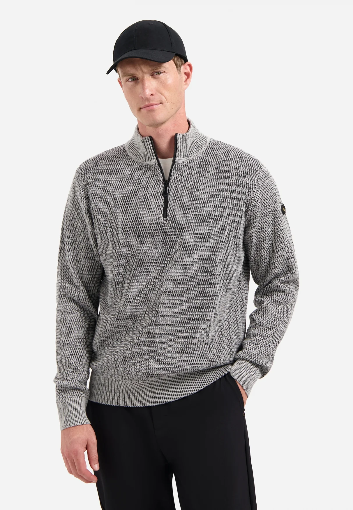 Pull zippé chiné | Grey Melange