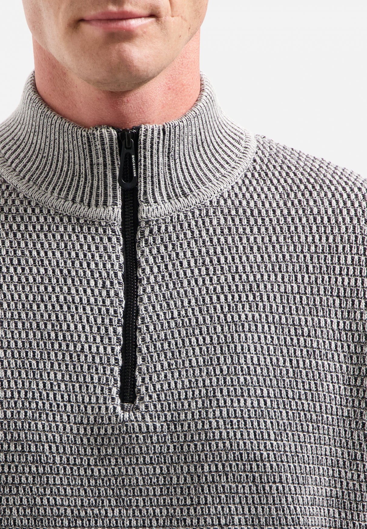 Pull zippé chiné | Grey Melange – Image 8