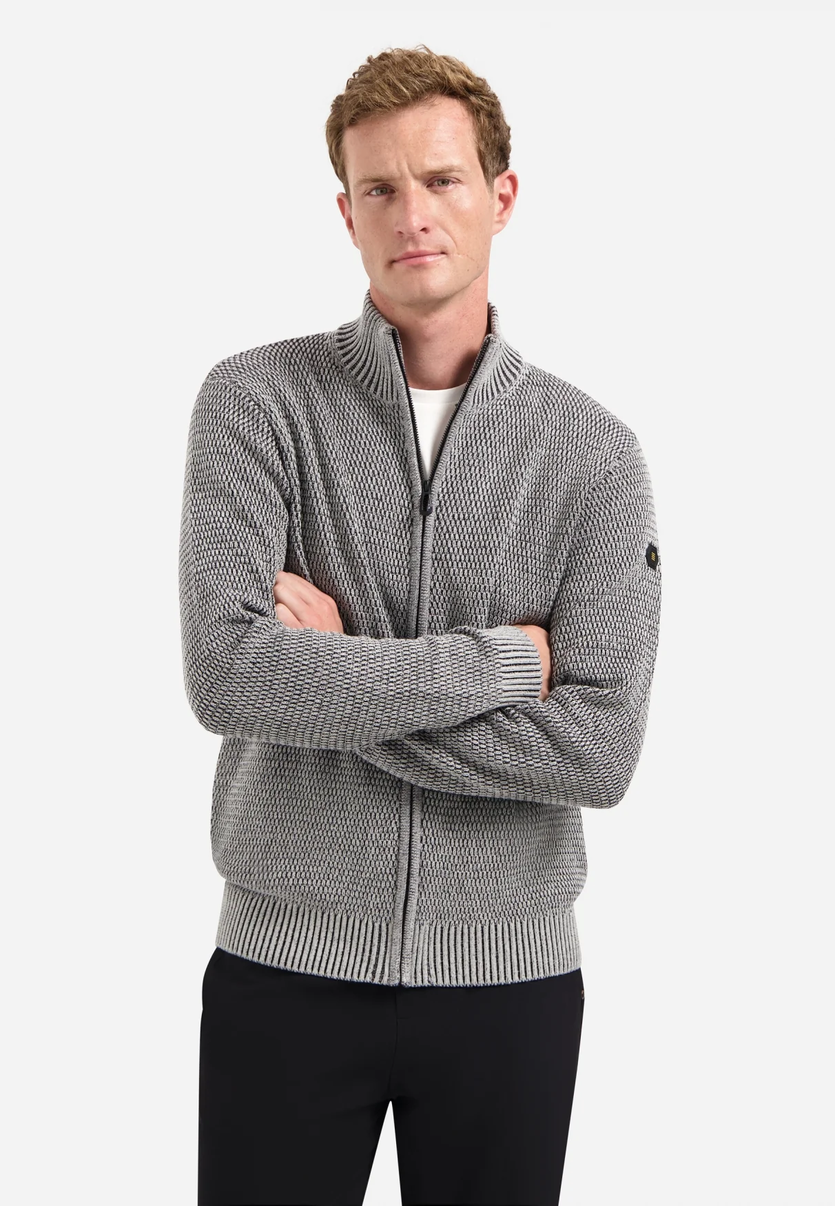 Gilet en grosse maille chinée | Grey Melange