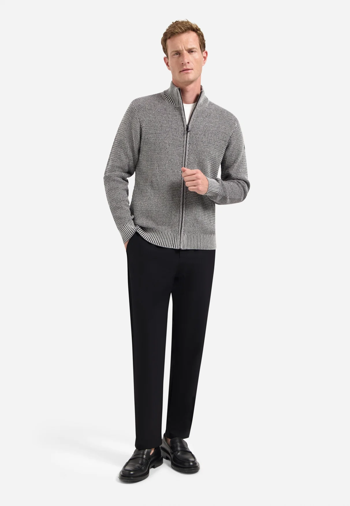 Gilet en grosse maille chinée | Grey Melange – Image 4