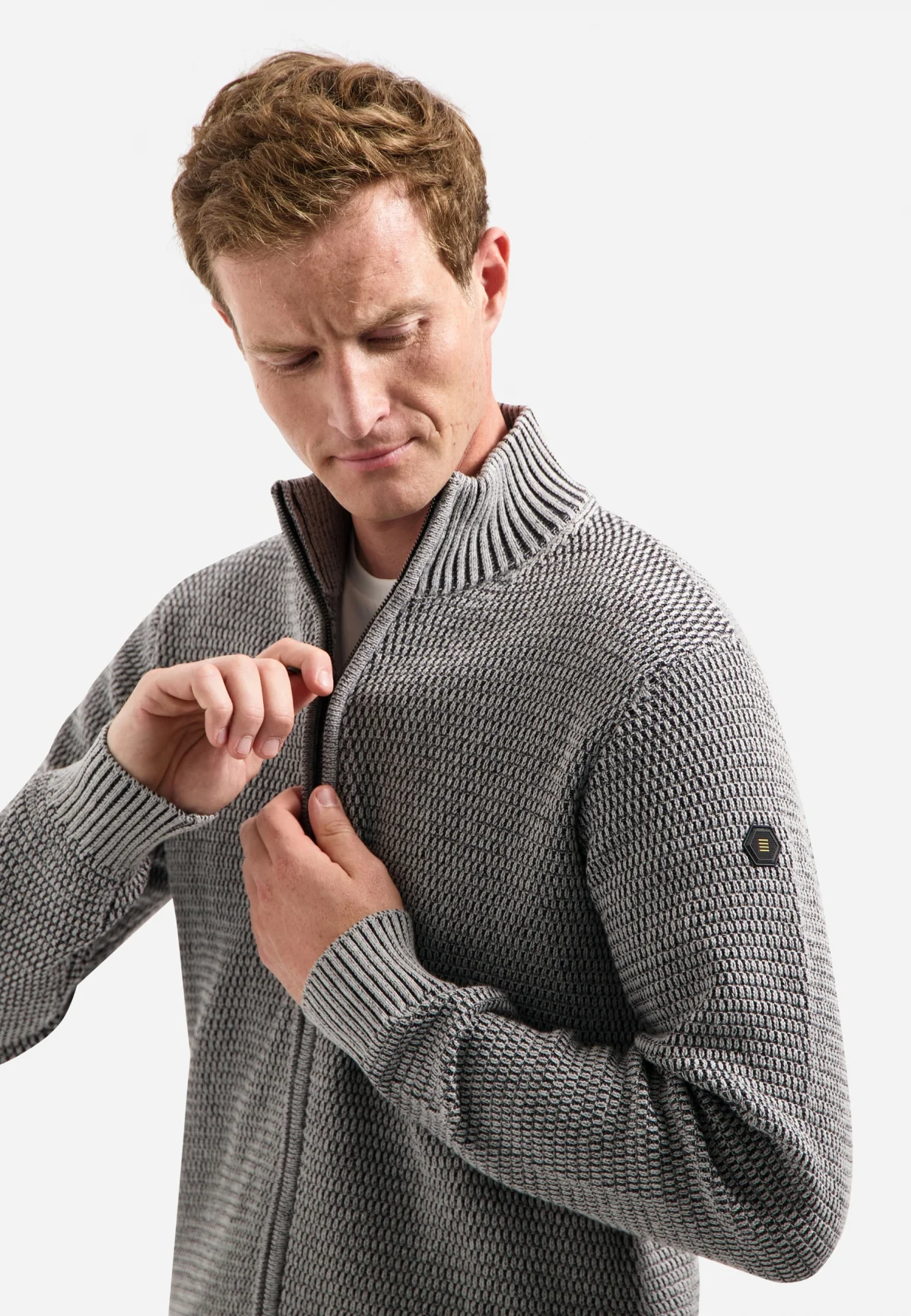 Gilet en grosse maille chinée | Grey Melange – Image 5