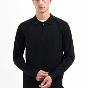 Pull polo zippé | Black
