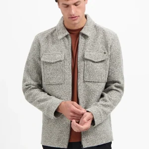 Surchemise zippée en laine | Grey Melange