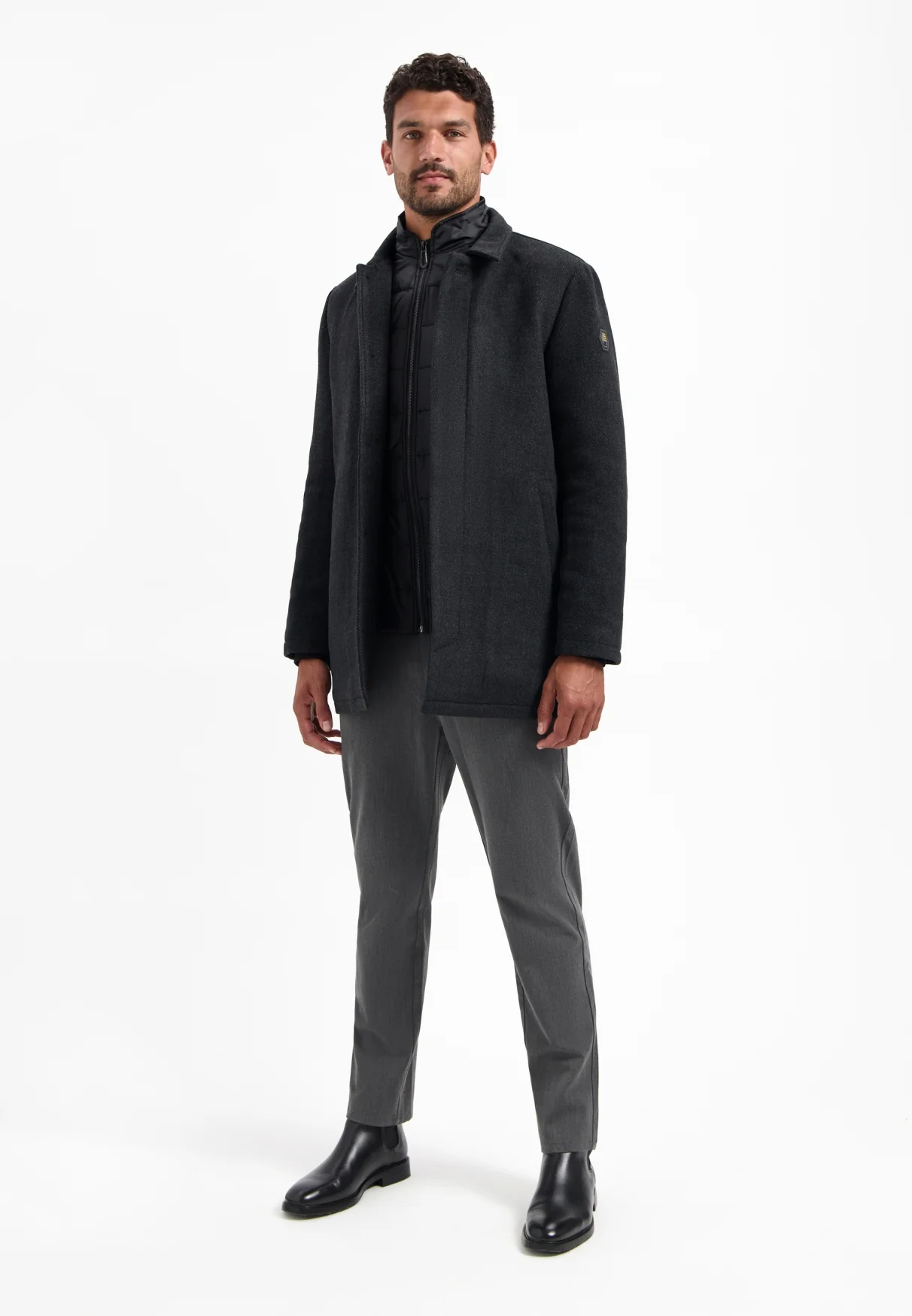 Manteau en laine à double fermeture | Antra Melange – Image 4