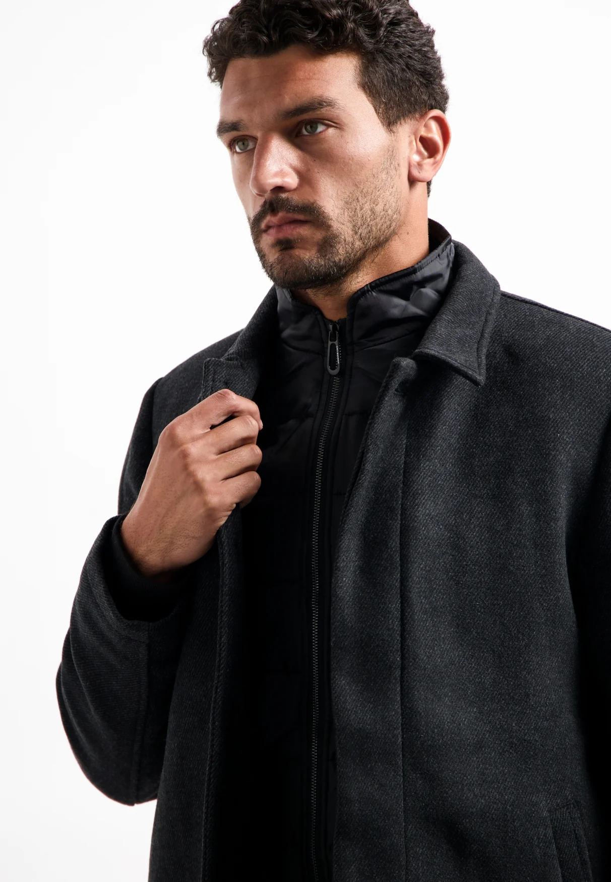 Manteau en laine à double fermeture | Antra Melange – Image 5