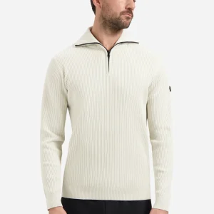 Pull à col montant zippé | Chalk