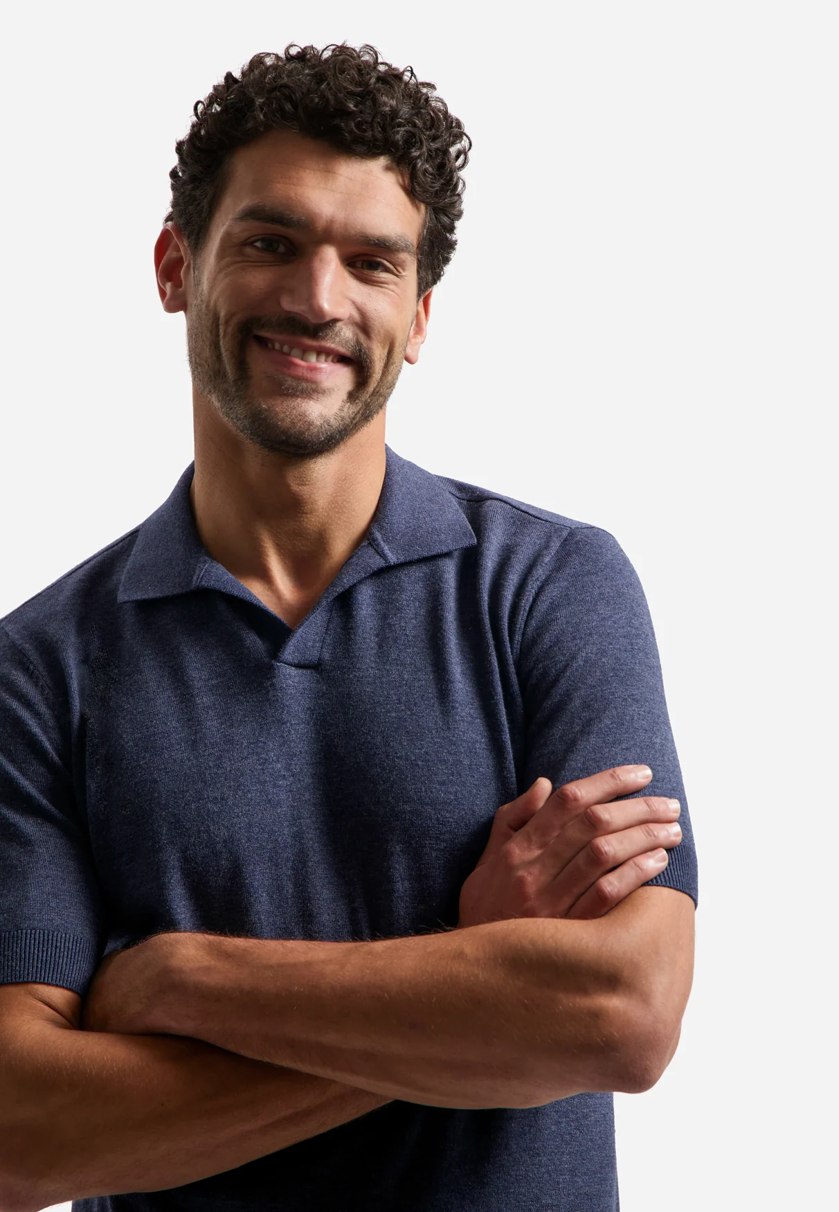 Knitted polo shirt | Night – Image 5