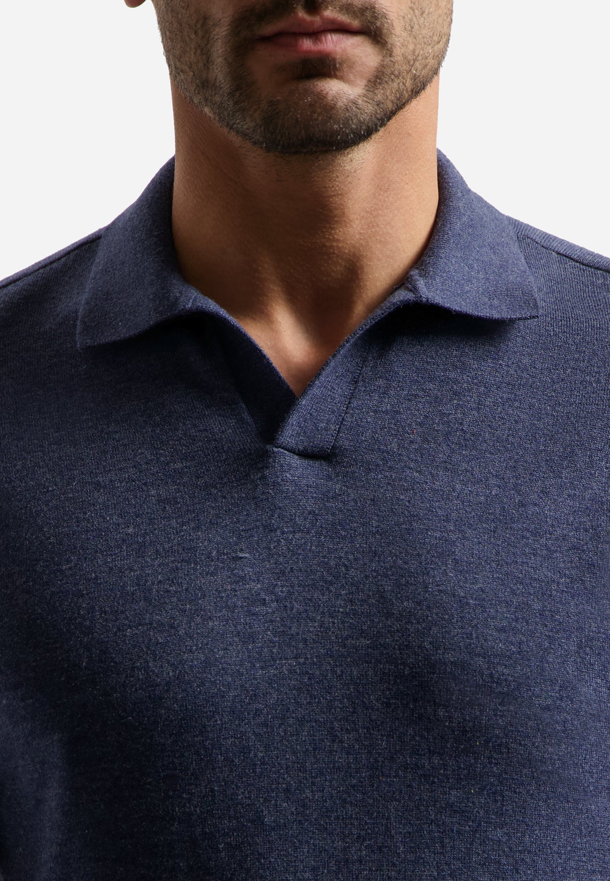 Knitted polo shirt | Night – Image 8
