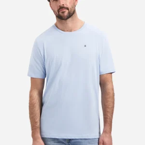 T-shirt basique uni à col rond. | Blue