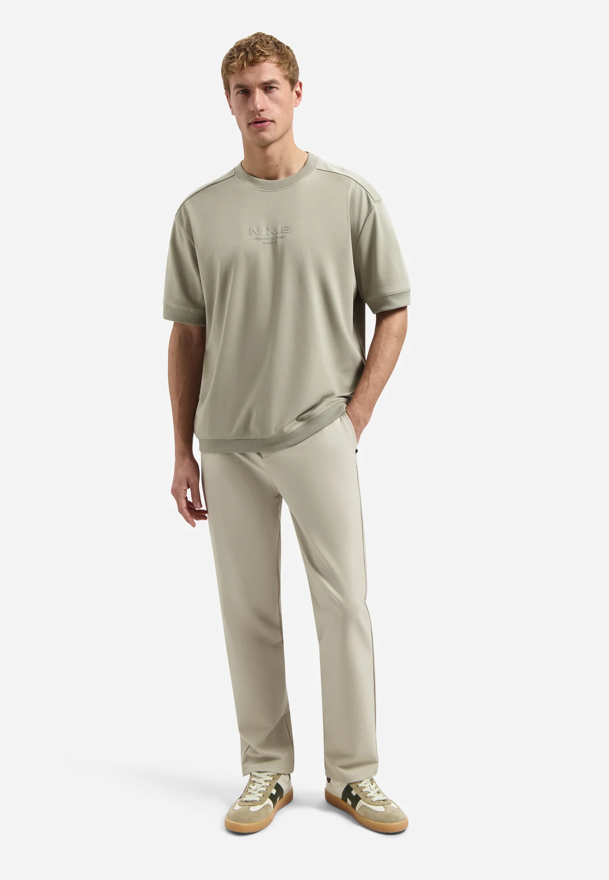 Interlock sweat T-shirt | Taupe – Image 4