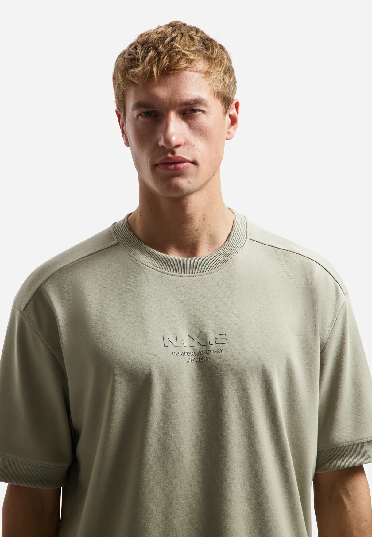 Interlock sweat T-shirt | Taupe – Image 5