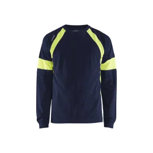 BLAKLADER 35201030 Long sleeved T shirt Hi Vis Reflective Long Sleeve Work T-Shirt MEN - 100% Cotton
