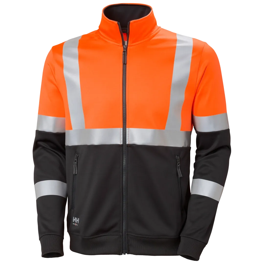 HELLY HANSEN ADDVIS ZIP SWEATSHIRT CLASS 1 79258 Hi Vis Reflective Work Sweatshirt MEN - Stretch – Image 4